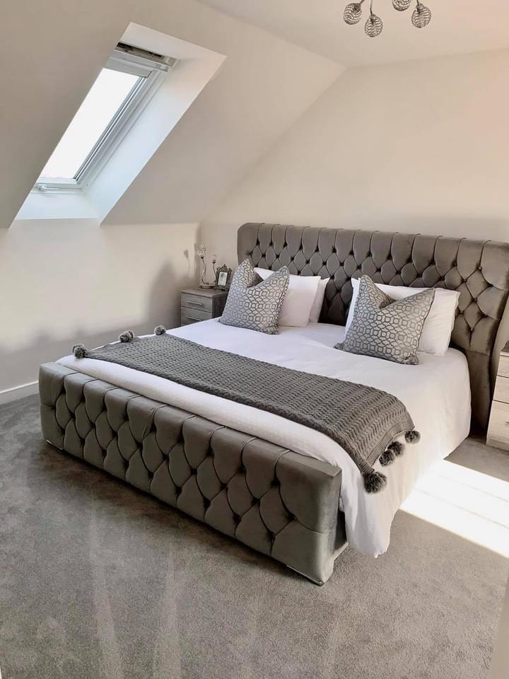 Oxford Wingback Bed With Mattress